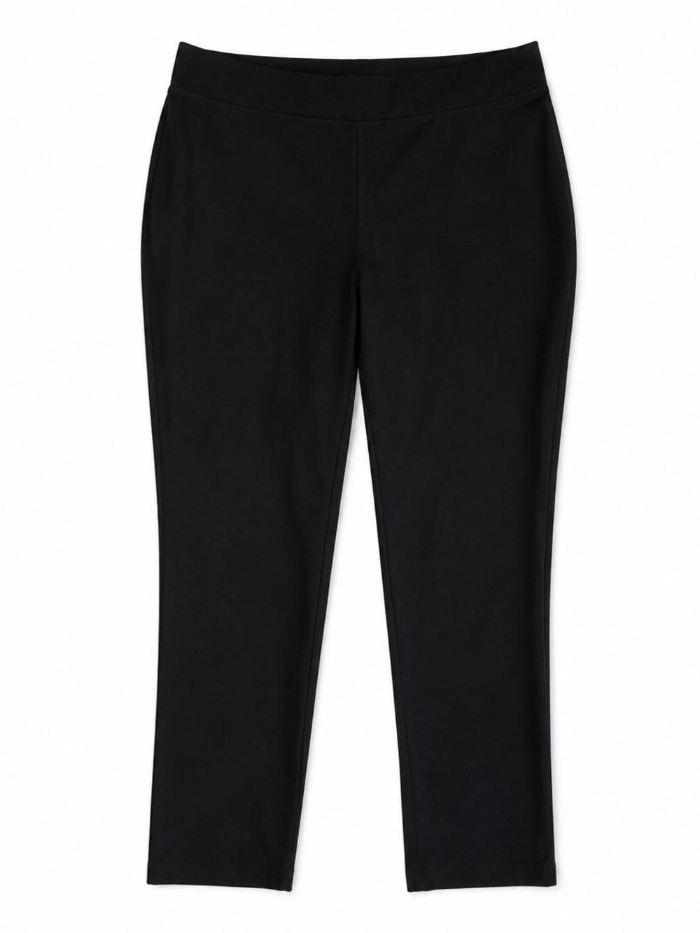 Chico’s Pull On Cropped Stretch Pants Black Career Casual Size 1 (US 8)